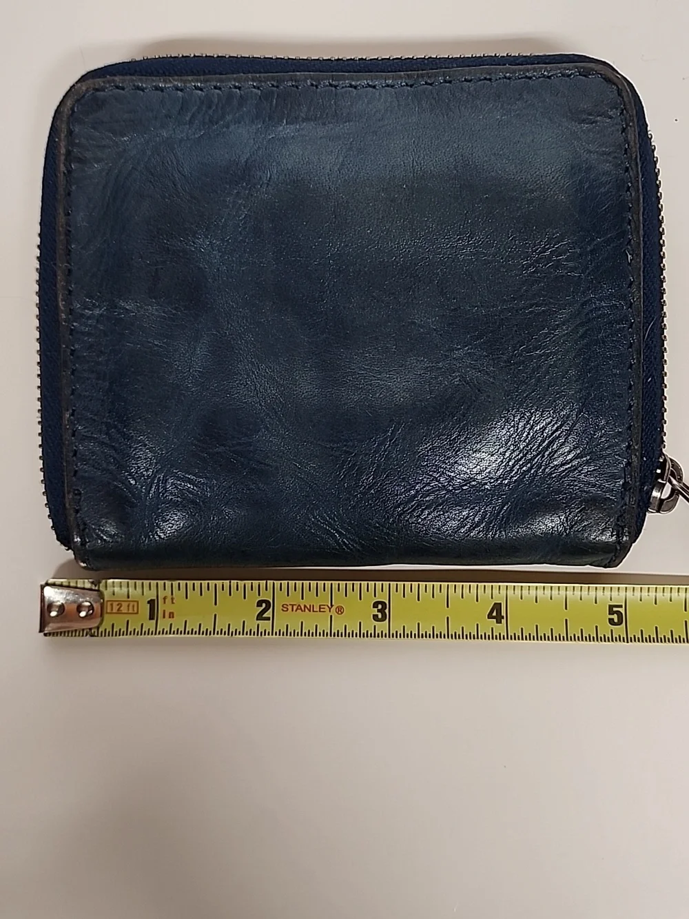Free People Blue Leather  Wallet Minimalist Unisex Quality Made